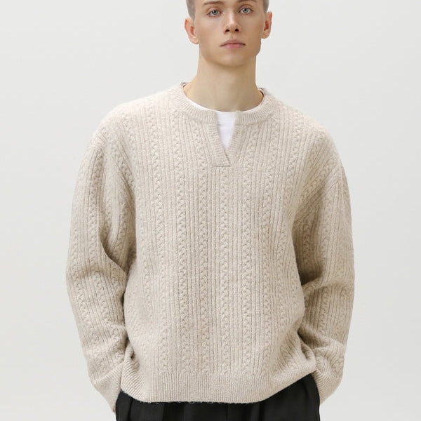 V-NECK KNIT SWEATER